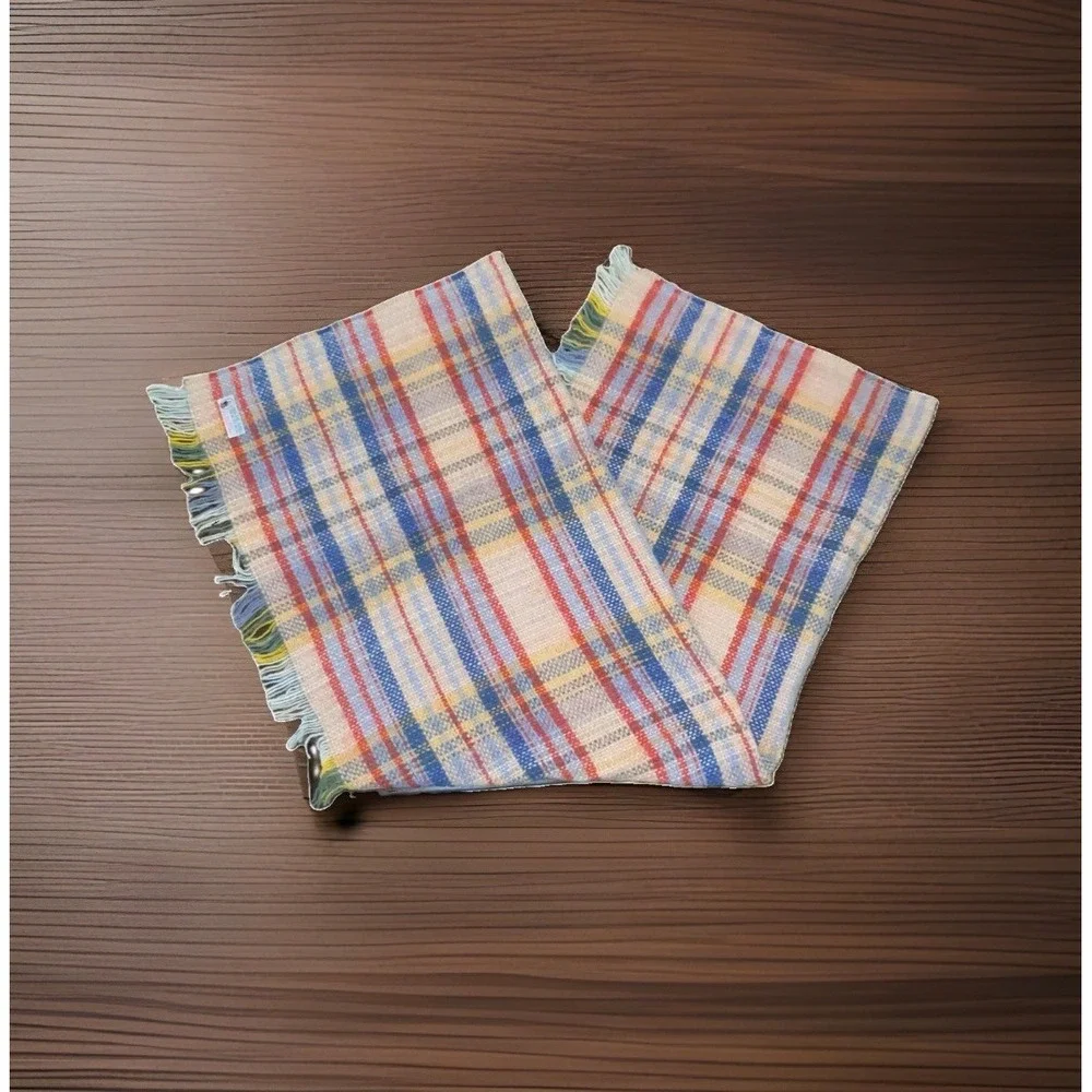 Vintage Highland Travel Rug Wool Plaid Blanket Fringe Camp Throw UK Made 60x42